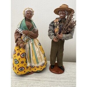 VTG Rare Santons ISIS Provence French Terracotta Figures-Lavender Harvest 11”